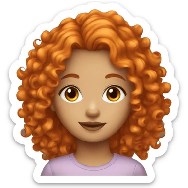 brown eyed orange curly hair girl  sticker