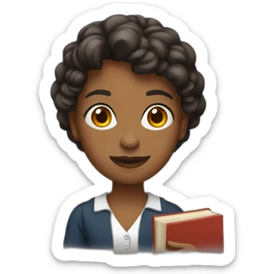 young teacher with books sticker