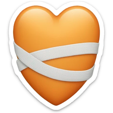 light orange heart with bandages sticker