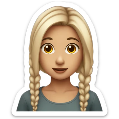 Adorable girl emoji with a blend of cuteness and beauty, and a hint of a soft, melodic voice sticker
