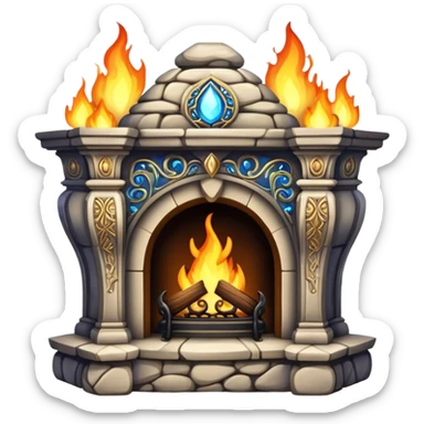 Enchanted fireplace sticker