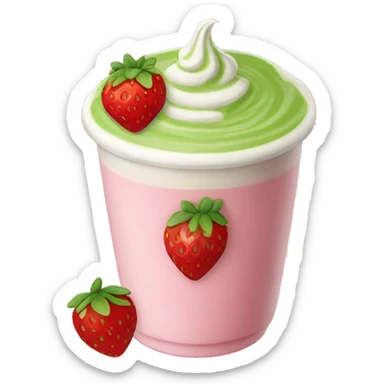 Strawberry matcha latte sticker