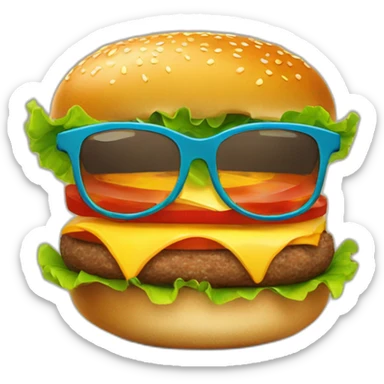 Hamburger avec des lunettes de soleil sticker