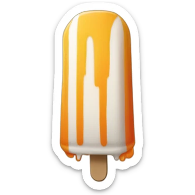 a popsicle with orange white horizontal stripes, who is a warrior sticker