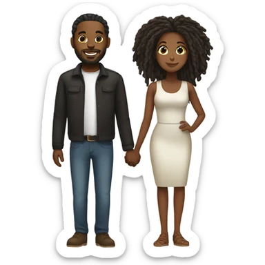 BLACK COUPLE WITH LOCS sticker