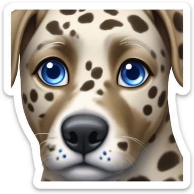 catahoula leopard dog with blue eyeballs sticker