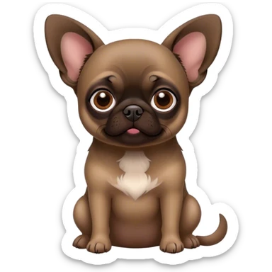 dark brown pug Chihuahua dog ￼ sticker