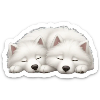 two-samoyeds-asleep sticker