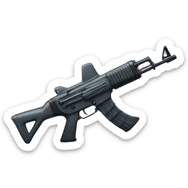 shark holding automatic rifle sticker