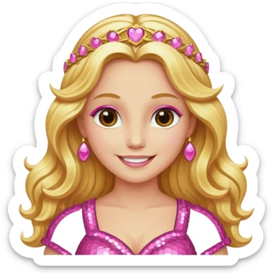 Venus, Goddess of Love from Gods and Goddesses with long golden blonde hair, pink sequin outfit sticker