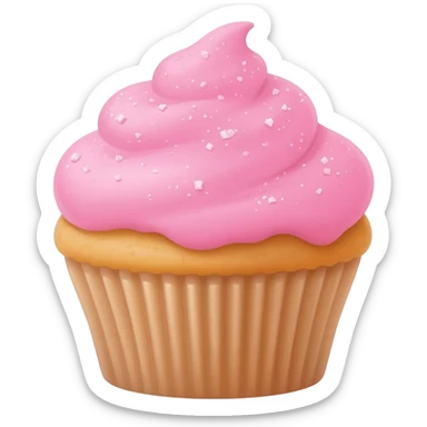 Cupcake with pink icing sticker