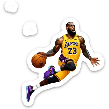 LeBron James with a dunk  sticker