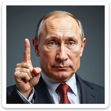 super realistic photorealistic emoji of Vladimir Putin showing the middle finger in a clear 'fuck you' gesture, detailed facial expression, no text sticker