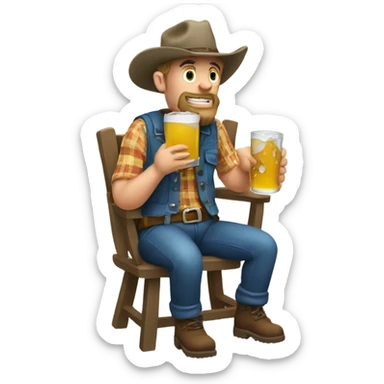hillbilly drinking sticker
