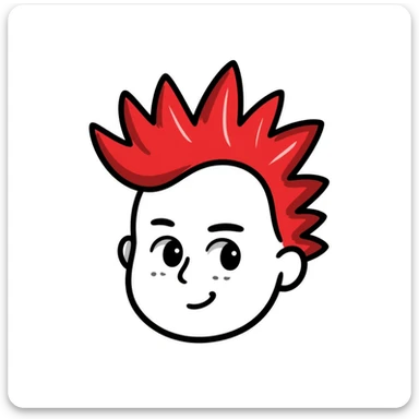 red punk mohawk emoji sticker