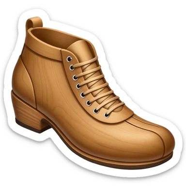 Un zapato de madera estilo Polonia . El zapato está tallado a mano. Pero de madera   sticker