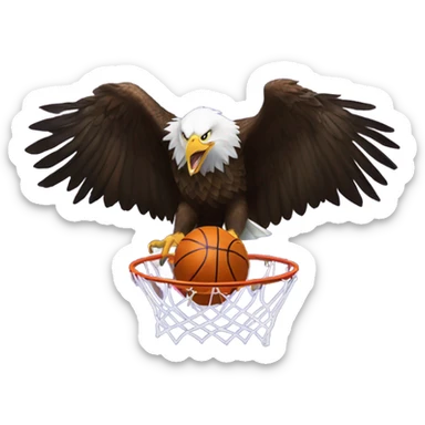 Bald eagle coming out of a basketball sticker