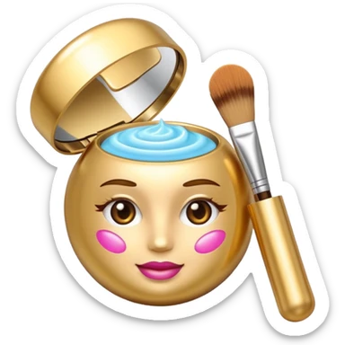 emoji of luxury brand labeled beauty products sticker