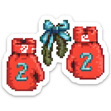 красные боксерские перчатки друг на друге с надписью "23", no background sticker