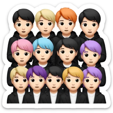 Puedes crear unos emoticonos de la banda de kpop BTS, su logo, el logo de su fandom, y a ellos sticker