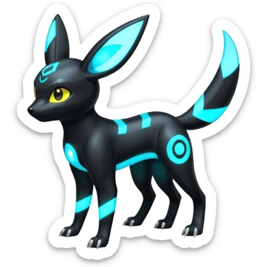 Umbreon-Electrike-Zeraora-Fakémon-hybrid-creature (full body)  sticker
