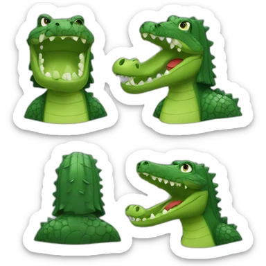 crocodile wearing a bob wig sticker