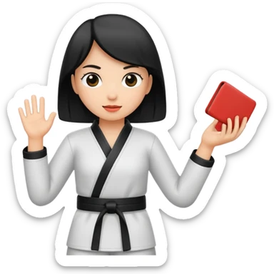 black belt in girl hand sticker