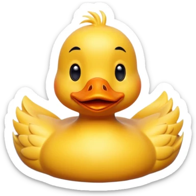 A 3D cartoon duck floating on a calm pond, soft ripples, rounded features, vibrant colors, cute and happy face, Memoji-style lighting. sticker