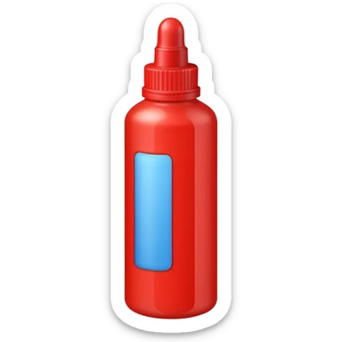 red glue bottle sticker