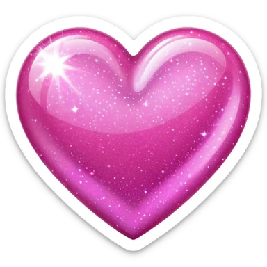 Pink sparkling heart  sticker