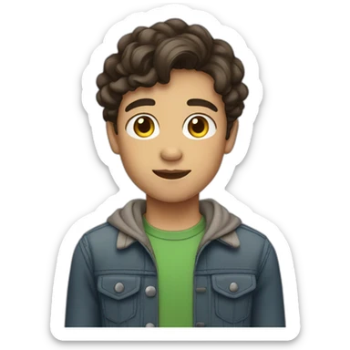 brunette boy with light skin sticker