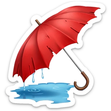 Red umbrella, Lost & Found Object. sticker