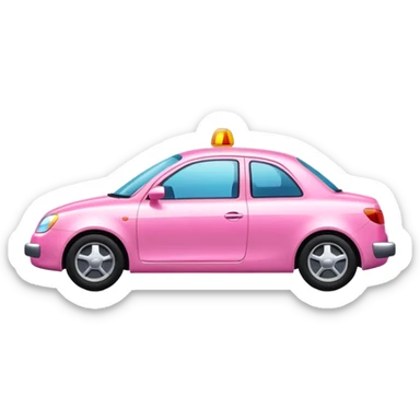 pink car driving sticker