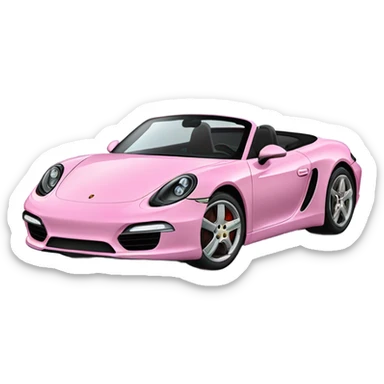 pink porsche convertible  sticker