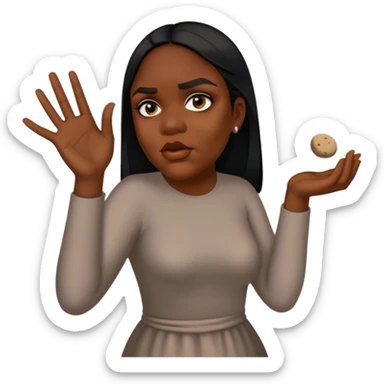 She throws a stone at someone but she’s hungry sticker