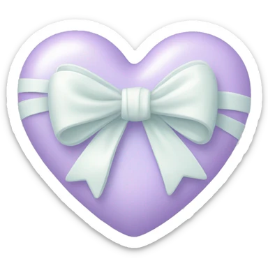 Pastel heart with white bow  sticker