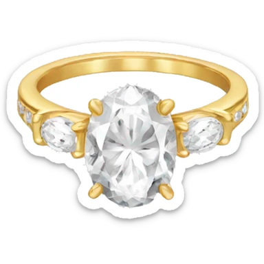 Gold oval engagement ring sticker