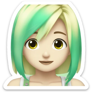 Anime blonde girl with green Aqua eres sticker