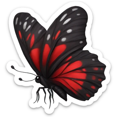 Gothic black and red butterfly sticker