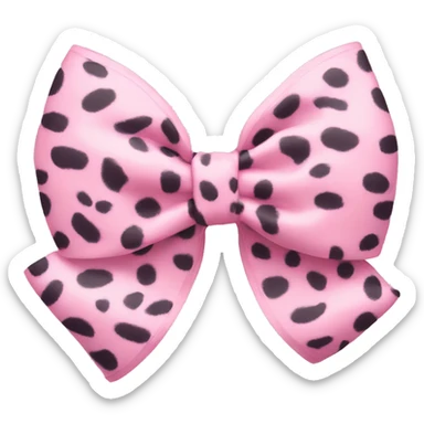 Light pink leopard print bow sticker
