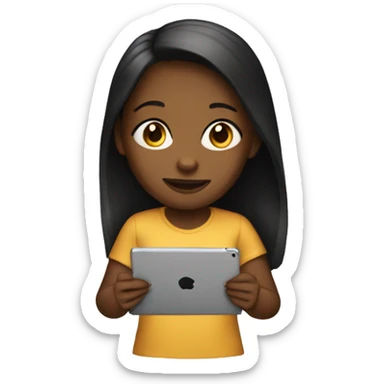 Girl with an iPad sticker