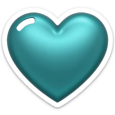 heart with a metallic teal finish sticker