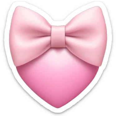 cute bow on a top of soft pink heart sticker