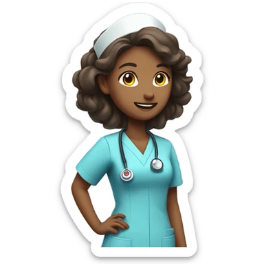 Nurse in a Rosie the riveter pose sticker
