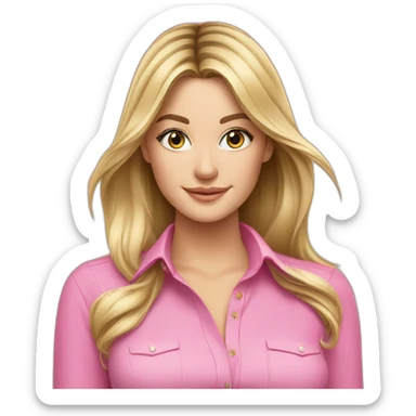 iJustine wearing pink shirt holding pink iPhone 15 sticker