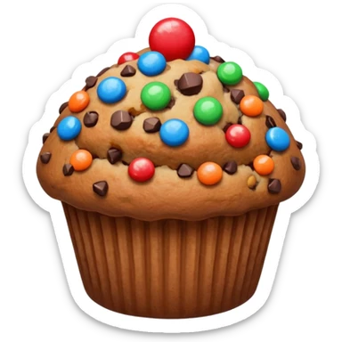 muffin with candy sticker