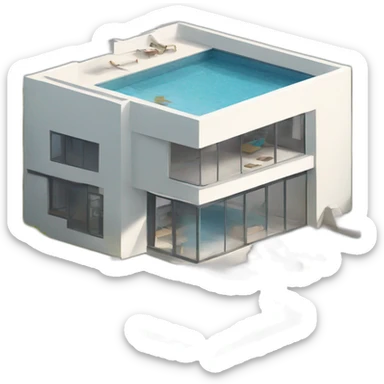 modern luxury house with a pool sticker