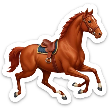 red horse agressive running money on the saddle sticker