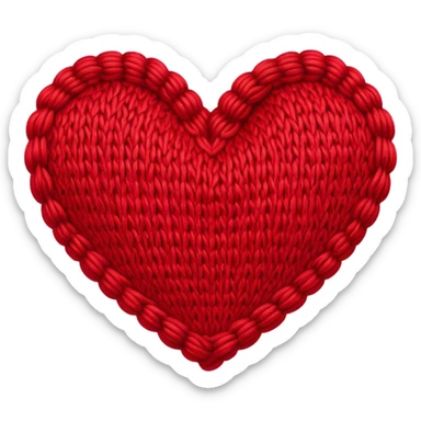 knit heart sticker