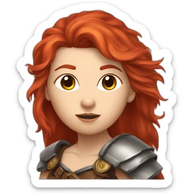 red haired female barbarian in rat form sticker